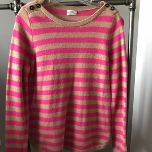 Madewell Pink and camel striped wool Sweater
